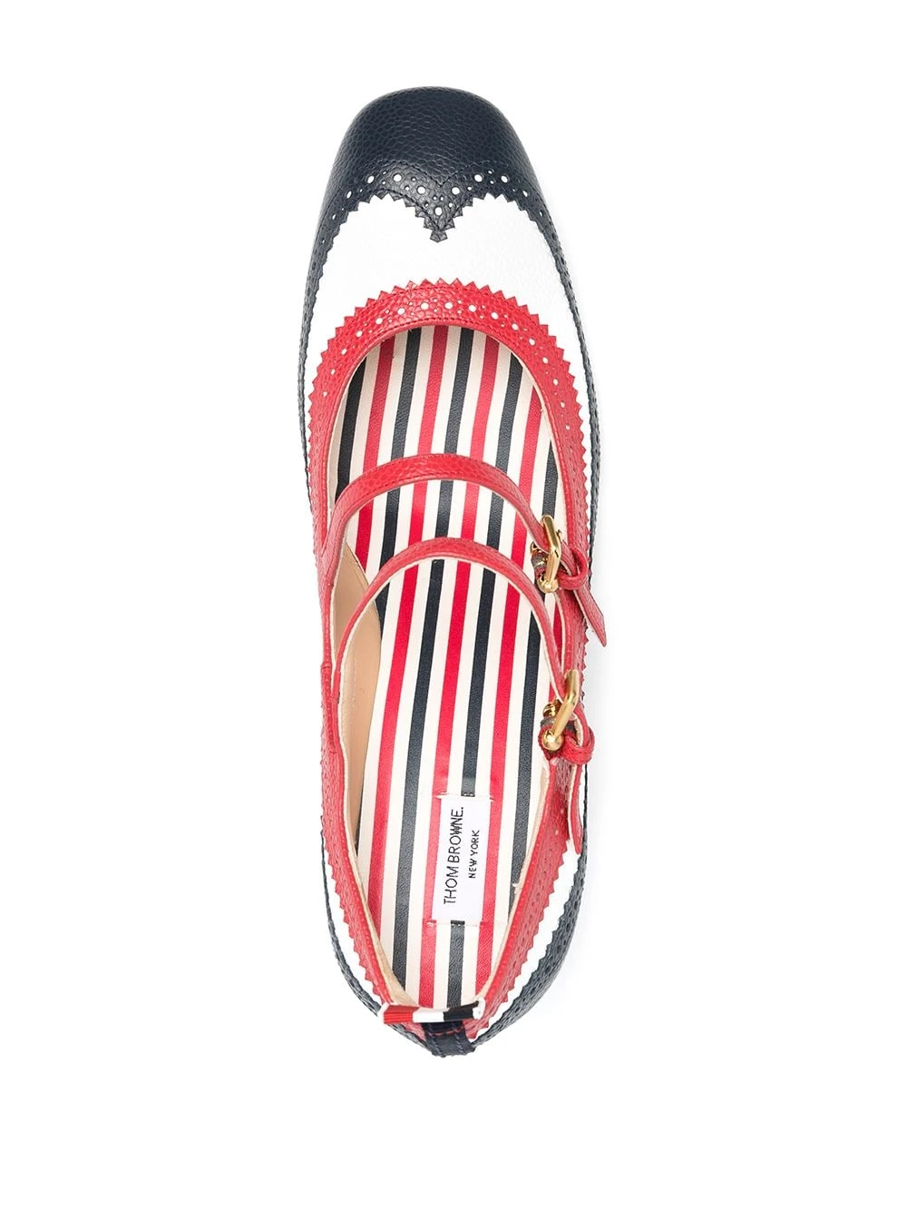 Wholesale β¨ Thom Browne Trim colour cross strap detail brogued mary jane pumps of women π 4 Thom Browne trim-colour cross-strap detail brogued mary-jane pumps