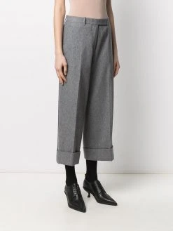 Thom Browne wool-cashmere blend cropped sack trouser