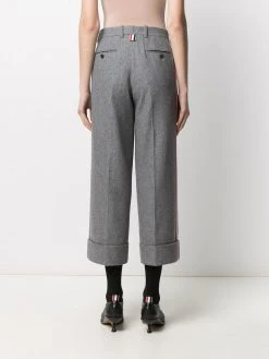 Thom Browne wool-cashmere blend cropped sack trouser
