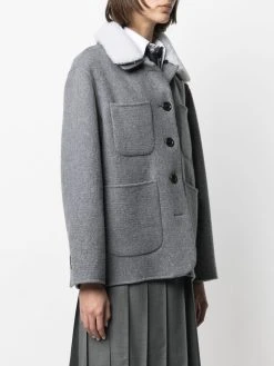 Thom Browne RWB-stripe sherling jacket