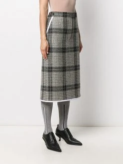 Thom Browne windowpane check sack skirt