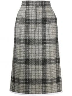 Thom Browne windowpane check sack skirt