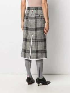 Thom Browne windowpane check sack skirt