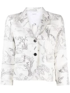 Thom Browne mix-print silk blazer