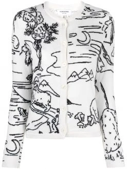 Thom Browne patterned intarsia-knit cardigan