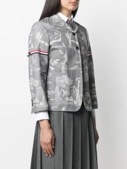 Best reviews of ✔️ Thom Browne Mix print cotton blazer blazers of women ✔️ 7 Thom Browne mix-print cotton blazer