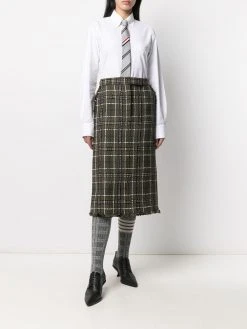 Thom Browne tartan check tweed sack skirt