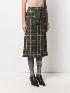 Thom Browne tartan check tweed sack skirt