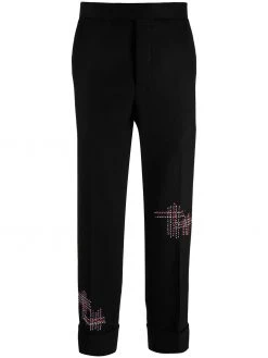 Thom Browne cropped exposed stitching trousers