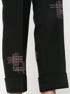 Thom Browne cropped exposed stitching trousers