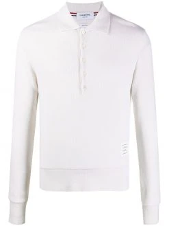Thom Browne long-sleeved cashmere polo shirt