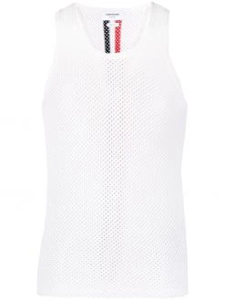Thom Browne RWB stripe perforated tank top