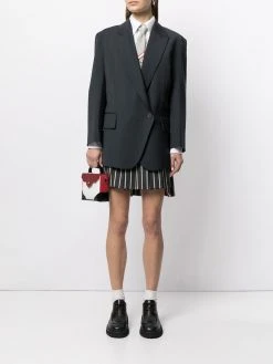 Thom Browne stripe-print pleated mini skirt