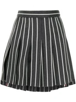 Thom Browne stripe-print pleated mini skirt