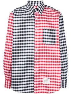 Thom Browne gingham-check long-sleeve shirt