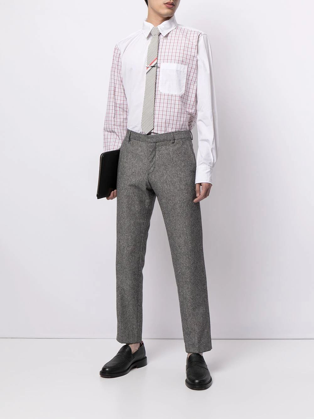 Outlet π€© Thom Browne Multi panel check print shirt shirts of men 𧨠2 Thom Browne multi-panel check-print shirt
