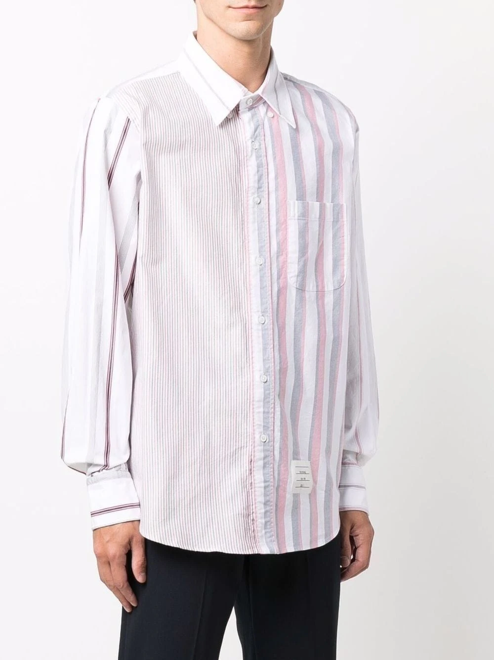Best Pirce π Thom Browne Panelled striped shirt shirts of men β€οΈ 3 Thom Browne panelled striped shirt