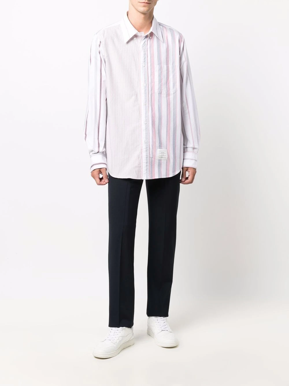 Best Pirce π Thom Browne Panelled striped shirt shirts of men β€οΈ 2 Thom Browne panelled striped shirt