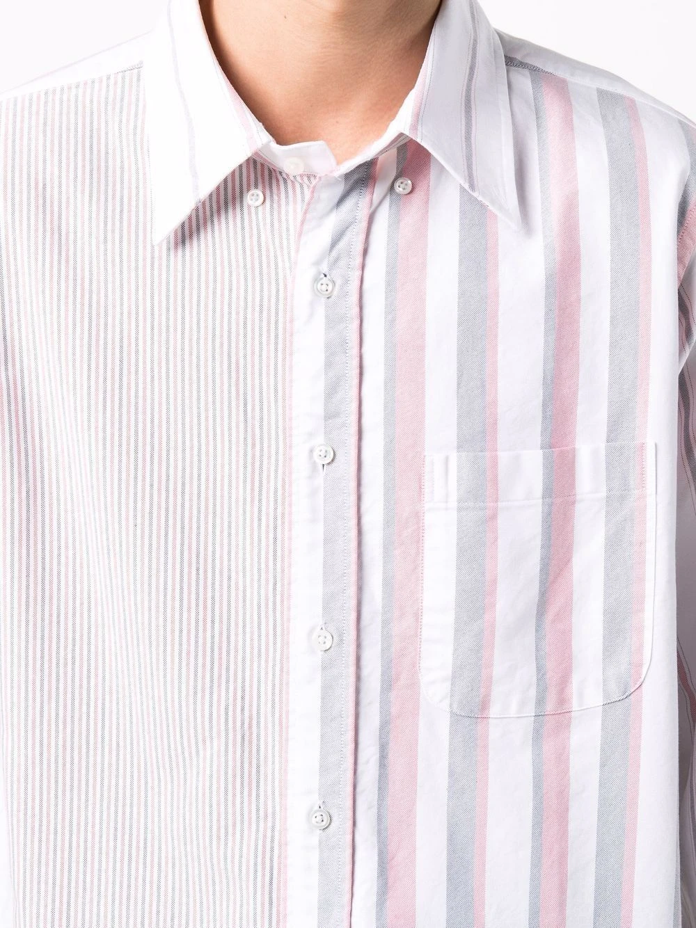 Best Pirce π Thom Browne Panelled striped shirt shirts of men β€οΈ 5 Thom Browne panelled striped shirt