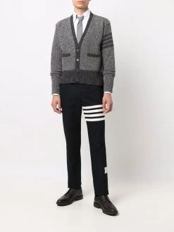 Thom Browne 4-Bar stripe tweed cardigan