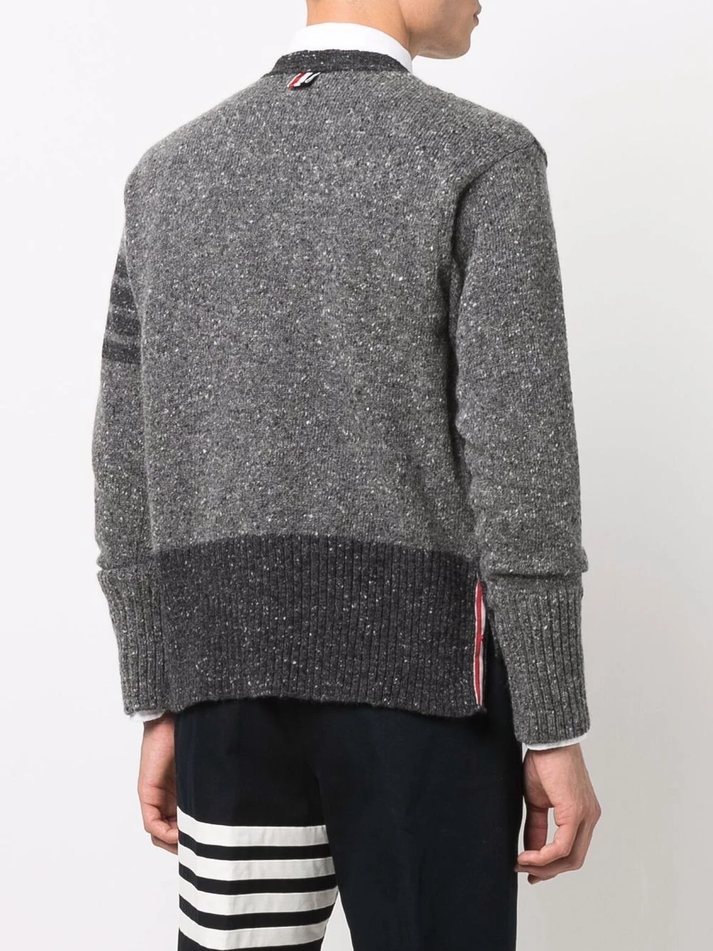 Wholesale π Thom Browne 4 Bar stripe tweed cardigan cardigans of men βοΈ 4 Thom Browne 4-Bar stripe tweed cardigan