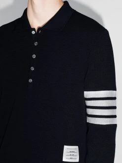 Thom Browne 4-Bar Stripe long-sleeved polo shirt