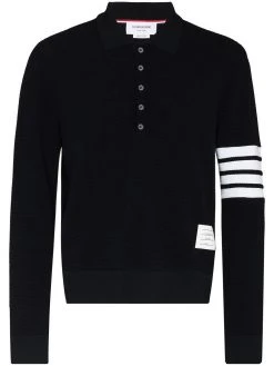 Thom Browne 4-Bar Stripe long-sleeved polo shirt
