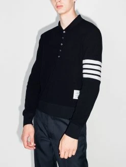 Thom Browne 4-Bar Stripe long-sleeved polo shirt