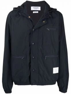 Thom Browne logo-patch hooded jacket