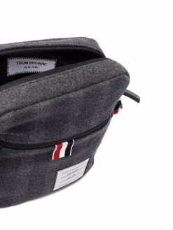 Thom Browne tricolour shoulder strap striped messenger bag