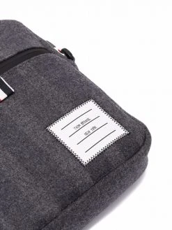 Thom Browne tricolour shoulder strap striped messenger bag