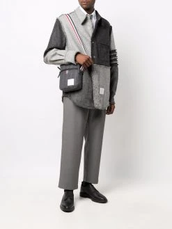 Thom Browne tricolour shoulder strap striped messenger bag