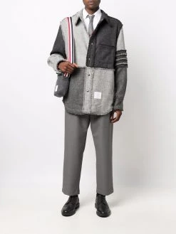 Thom Browne 4-Bar Stripe patchwork shirt-jacket