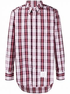 Thom Browne tartan-check poplin shirt