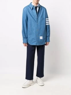 Thom Browne 4-Bar long-sleeve denim shirt