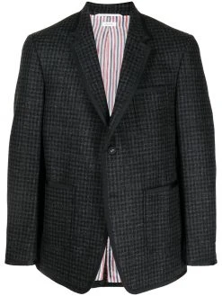 Thom Browne houndstooth-pattern wool blazer