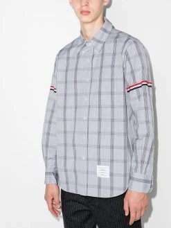 Thom Browne RWB-armband windowpane-print shirt