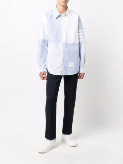 Thom Browne 4-Bar stripe panelled shirt