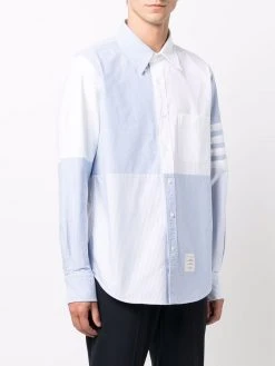 Thom Browne 4-Bar stripe panelled shirt
