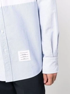 Thom Browne 4-Bar stripe panelled shirt
