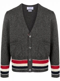 Thom Browne tricolour stripes V-neck cardigan