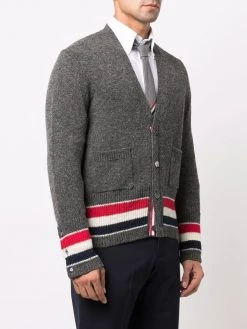 Thom Browne tricolour stripes V-neck cardigan
