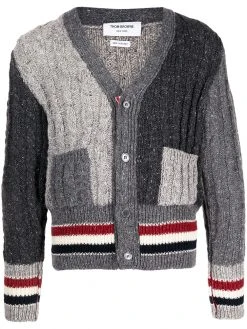 Thom Browne RWB-stripe two-tone cardigan