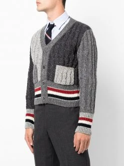 Thom Browne RWB-stripe two-tone cardigan