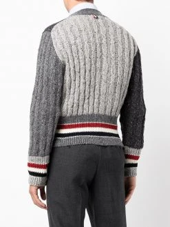 Thom Browne RWB-stripe two-tone cardigan