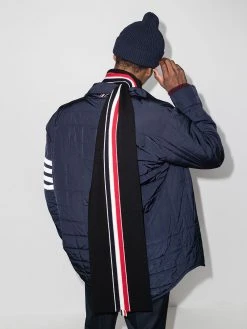 Thom Browne tricolour detail knitted scarf