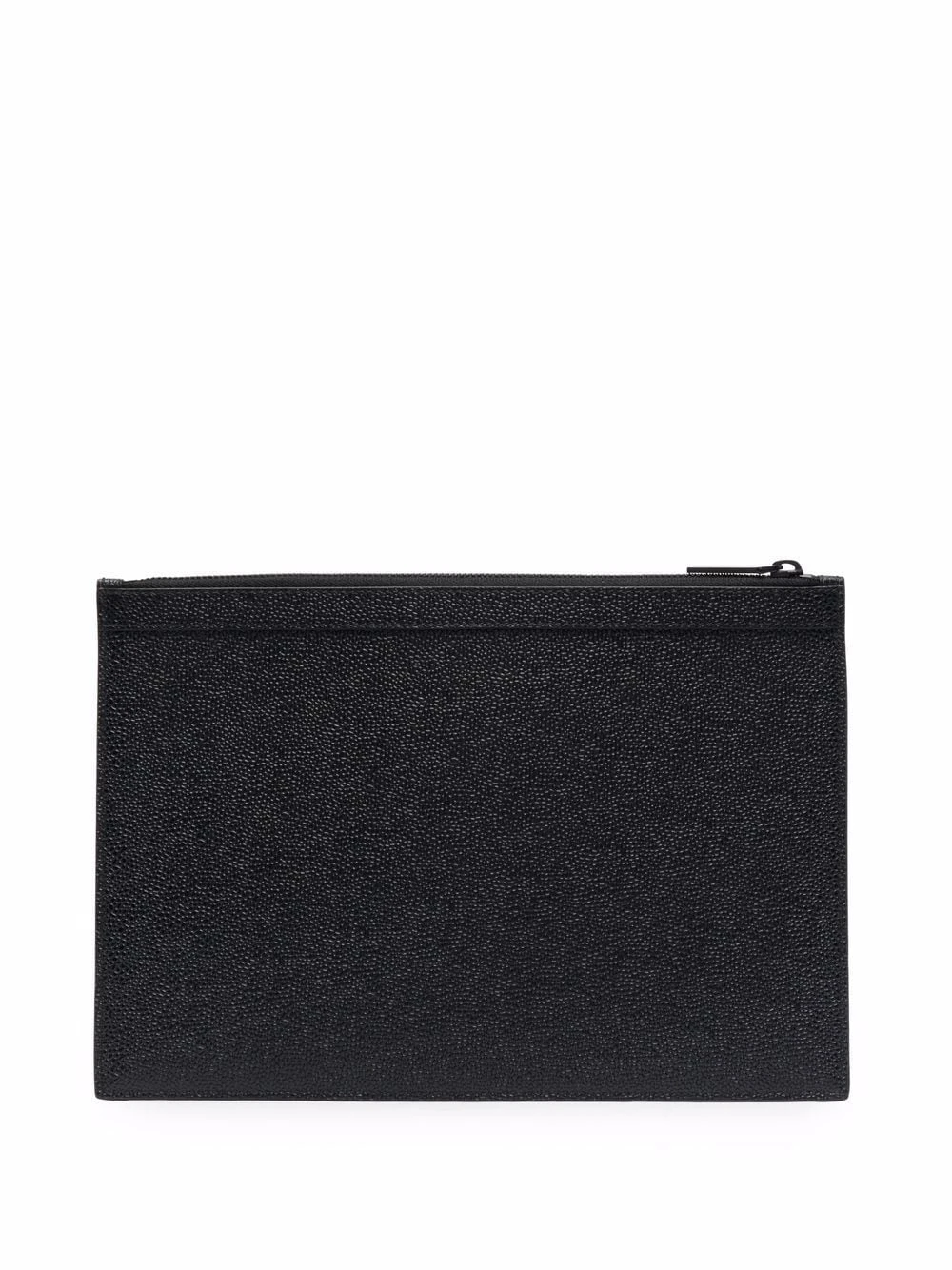 Best Sale ⌛ Thom Browne Grosgrain tab leather clutch bag clutch bags of men ✨ 3 Thom Browne grosgrain-tab leather clutch bag