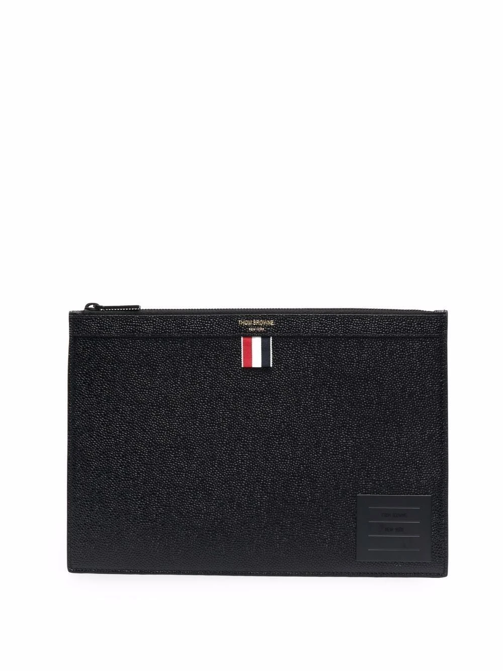 Best Sale ⌛ Thom Browne Grosgrain tab leather clutch bag clutch bags of men ✨ 1 Thom Browne grosgrain-tab leather clutch bag