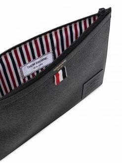 Best Sale ⌛ Thom Browne Grosgrain tab leather clutch bag clutch bags of men ✨ 17 Thom Browne grosgrain-tab leather clutch bag