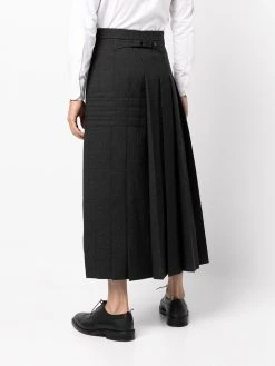 Cheap ✔️ Thom Browne 4 Bar Stripe pleated midi skirt tailored pants of men ✔️ 8 Thom Browne 4-Bar Stripe pleated midi skirt